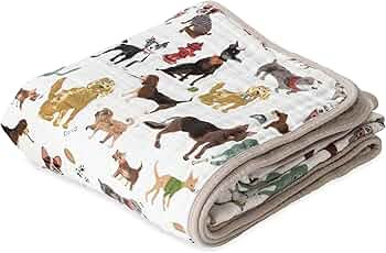 Little Unicorn – Woof Cotton Muslin Quilt Blanket | 100% Cotton | Super Soft | Babies and Toddl... | Amazon (US)