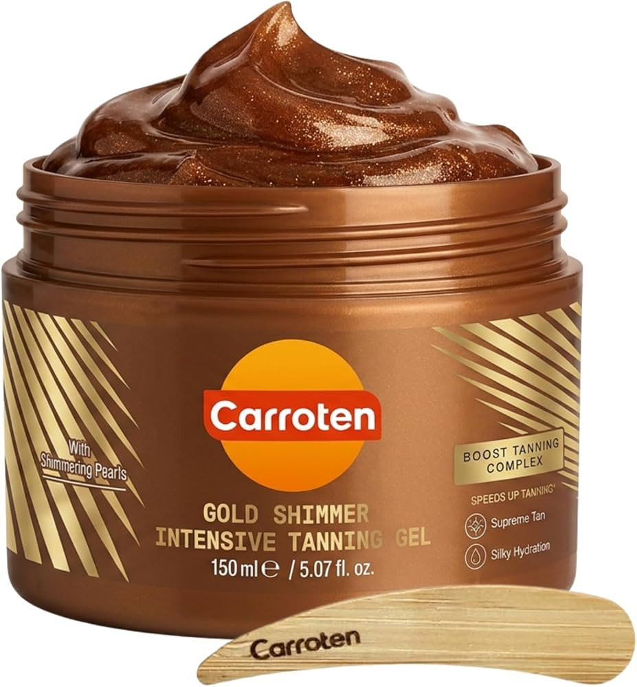 Carroten Gold Shimmer Tanning Gel | Browning Tan Accelerator | Non-Greasy, Water-Resistant with C... | Amazon (US)