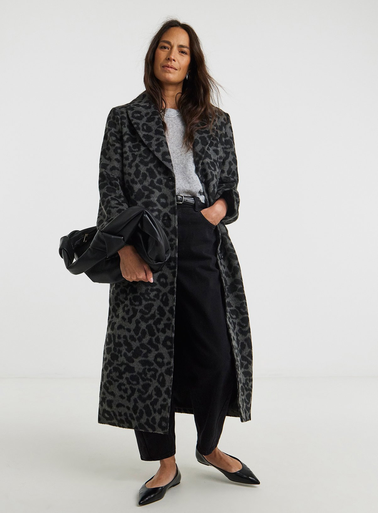 JD WILLIAMS Printed Leopard Coat With Wool 24 | argos.co.uk