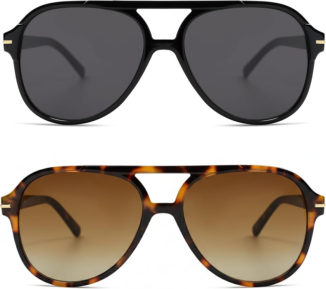 Retro Trendy Square Aviator Sunglasses Womens Mens 70s Classic Vintage Oversized Sun Glasses AR82... | Amazon (US)