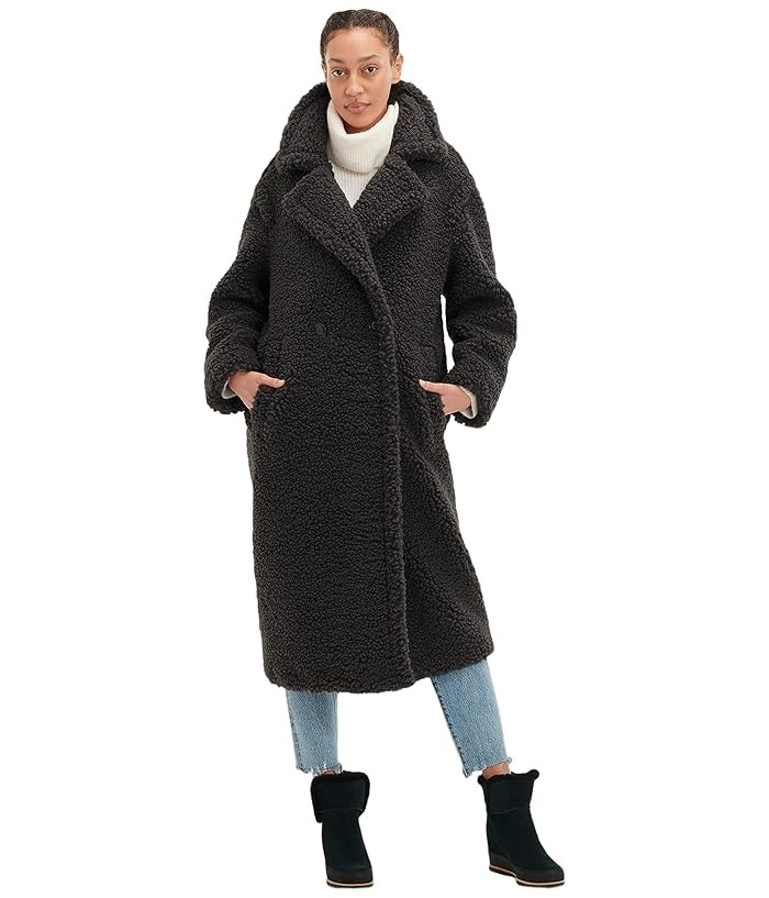 UGG Gertrude Long Teddy Coat | Zappos