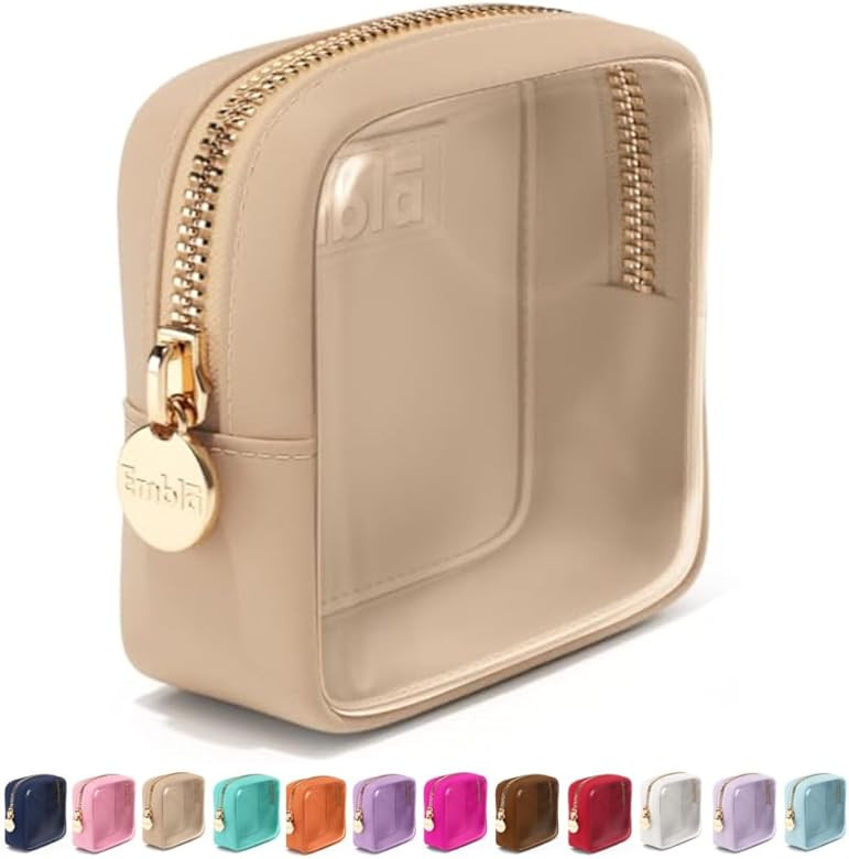 Embla Clear Cosmetic Bag Makeup Case, Clear Zipper Make Up Pouch and Toiletry Travel Tote, Cute S... | Amazon (US)