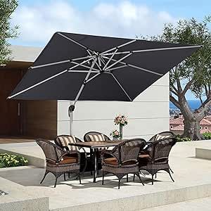 PURPLE LEAF 9' X 11' Patio Umbrella Outdoor Rectangle Umbrella Large Cantilever Umbrella Windproo... | Amazon (US)