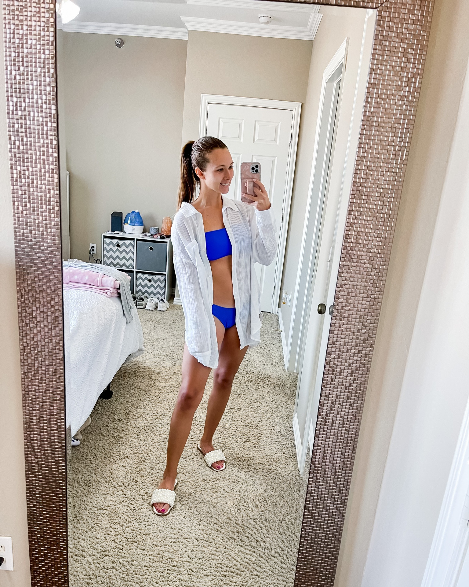 Whole outfit is from Target. Loving this sheer swim cover up paired with these sandals. Cover up has functional buttons down the front and has great length.

#LTKswim #LTKshoecrush #LTKstyletip