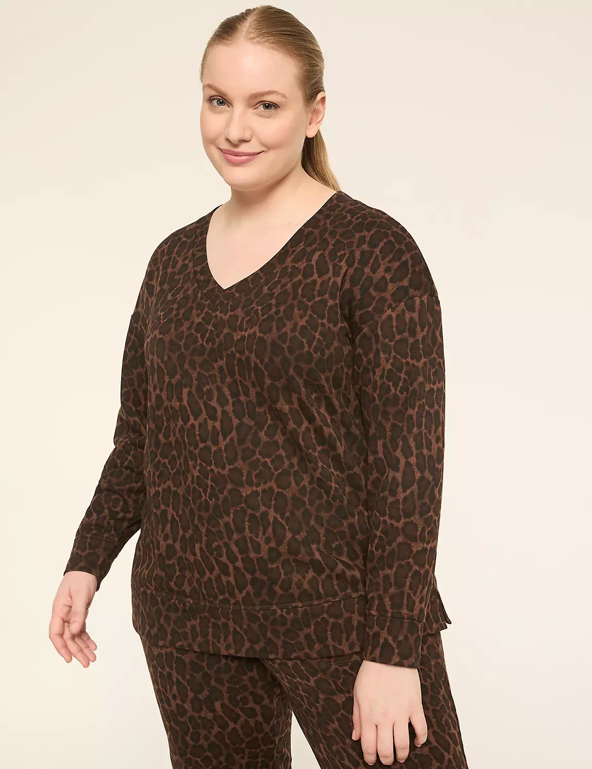 LIVI French Terry V-Neck Sweatshirt | LaneBryant | Lane Bryant (US)