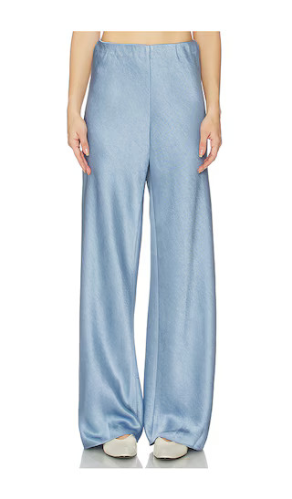 High Waist Fluid Satin Bias Pant in Pacific | Revolve Clothing (Global)