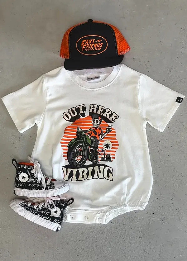 Out Here Vibing Baby Romper | Little Trouble