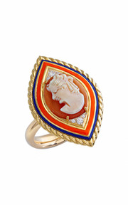 18K Yellow Gold Be Brave 1 Ring With Diamonds