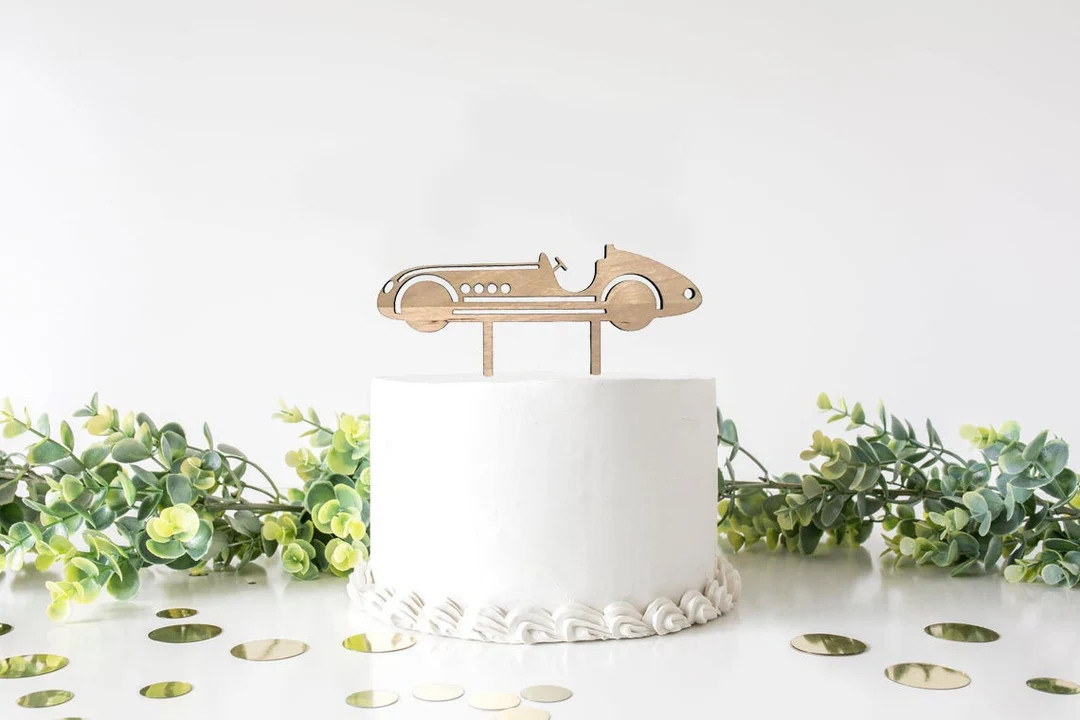 Race Car Wooden or Acrylic Cake Topper, Baby Shower Cake topper, 1st Birthday, Two fast 2nd birth... | Etsy (US)