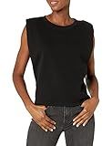 HUDSON womens Shoulder Pad Sleeveless T-shirt T Shirt, Black, Medium US | Amazon (US)
