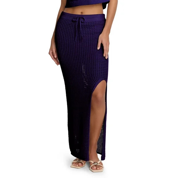 Mills by Millie Bobby Brown Women's Crochet Sweater Skirt, Ankle Length, Sizes XXS-XXL | Walmart (US)