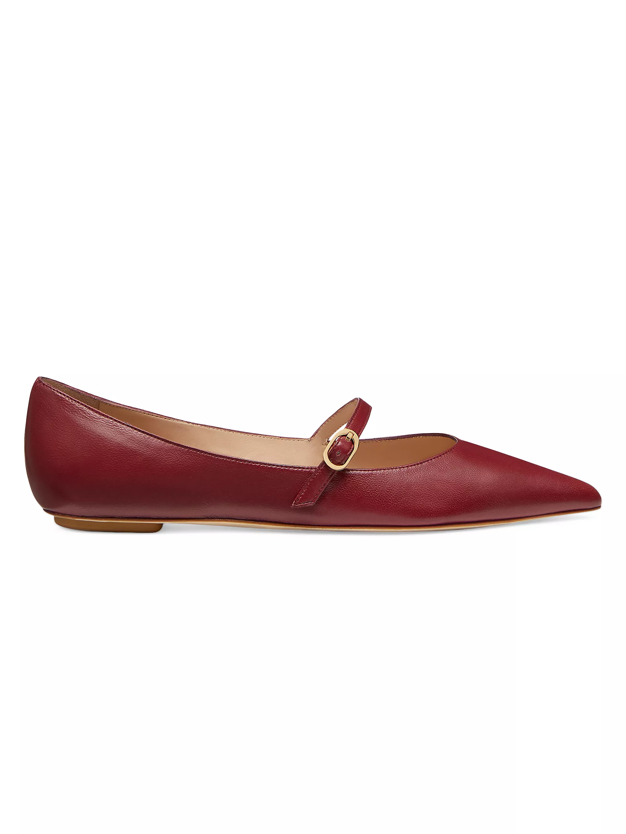 BEST SELLERStuart WeitzmanEmilia Leather Mary Jane Ballet Flats | Saks Fifth Avenue