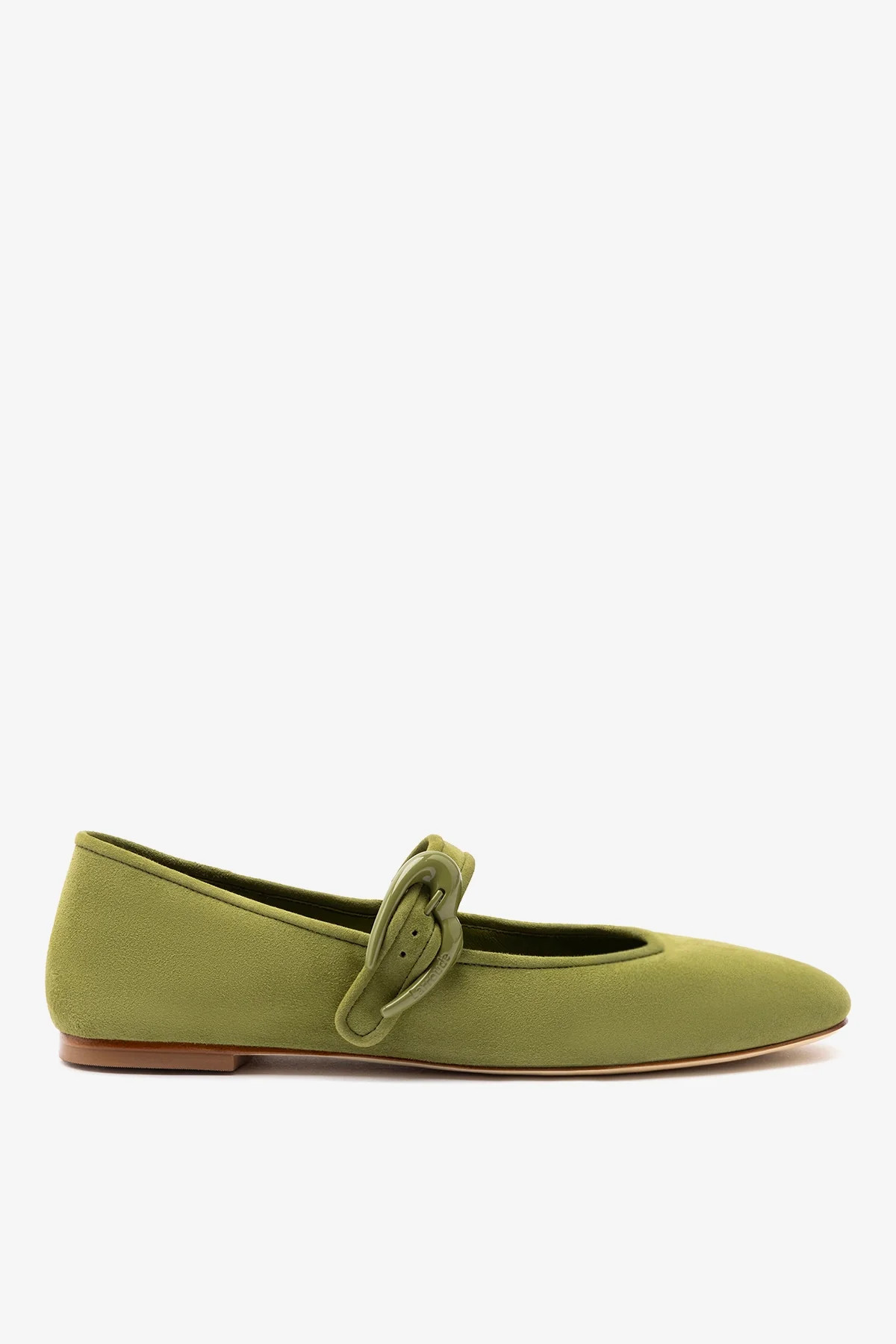 Verona Ballet Flat In Seaweed Suede | Larroude