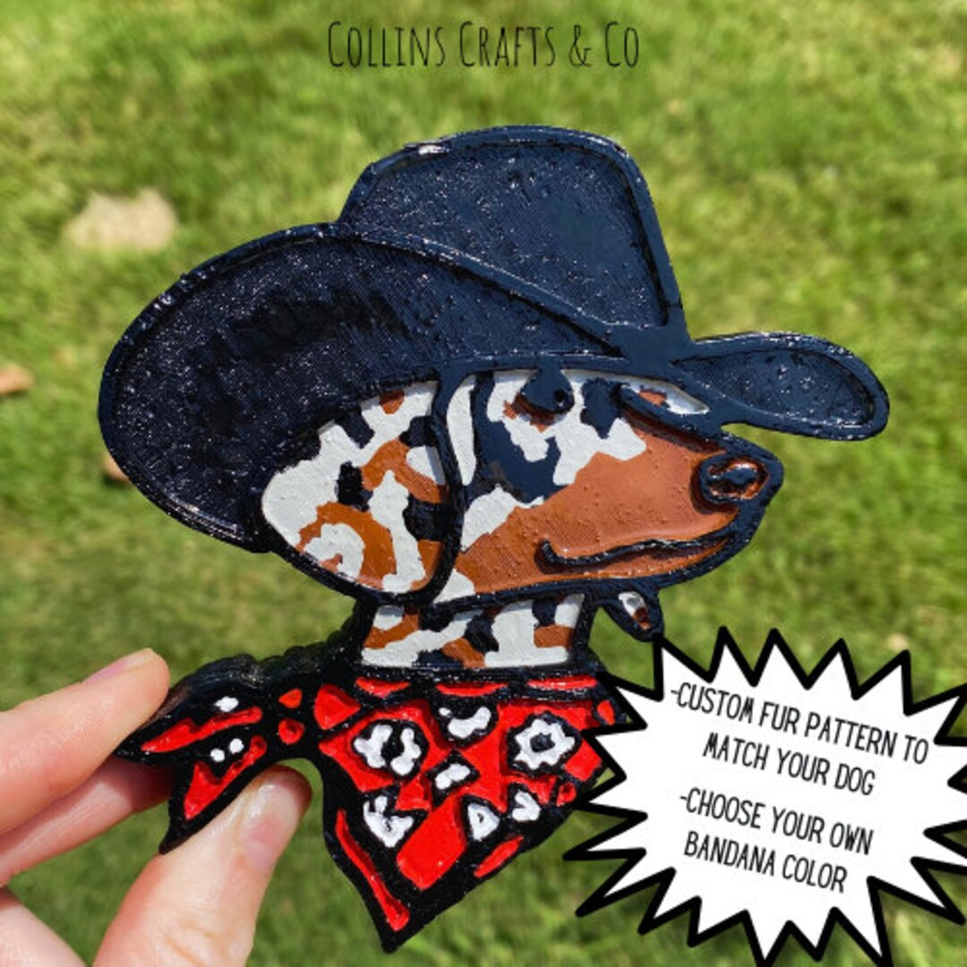 Dachshund Cowboy Car Freshies | Custom Luxury Car Decor Air Fresheners Doxie Piebald Dapple Weste... | Etsy (US)