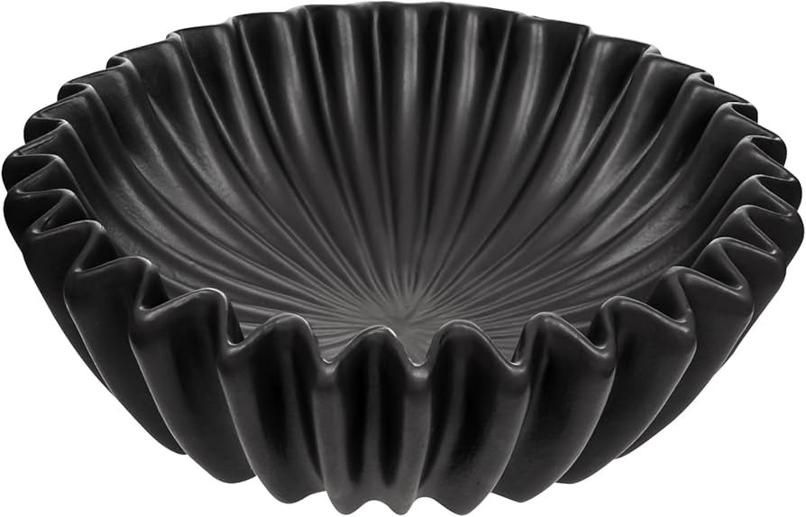 Small Ceramic Bowl Black Decorative Bowl, Modern Home Decor Centerpiece 6 Inches Key Jewelry Ruff... | Amazon (US)