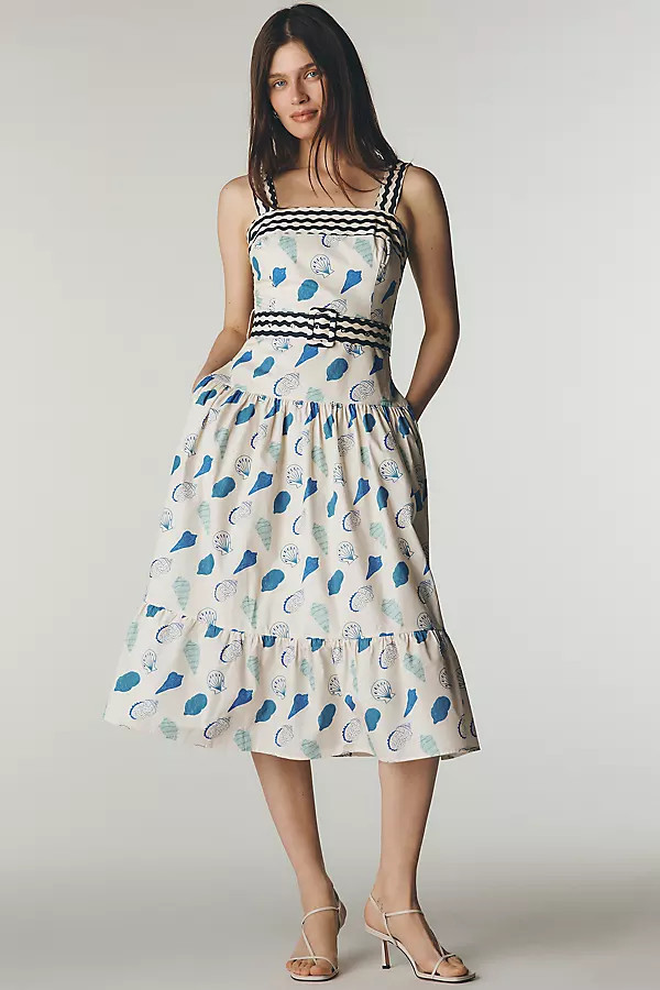 Maude Club Plus Cotton Madeline Belted Midi Dress | Anthropologie (US)