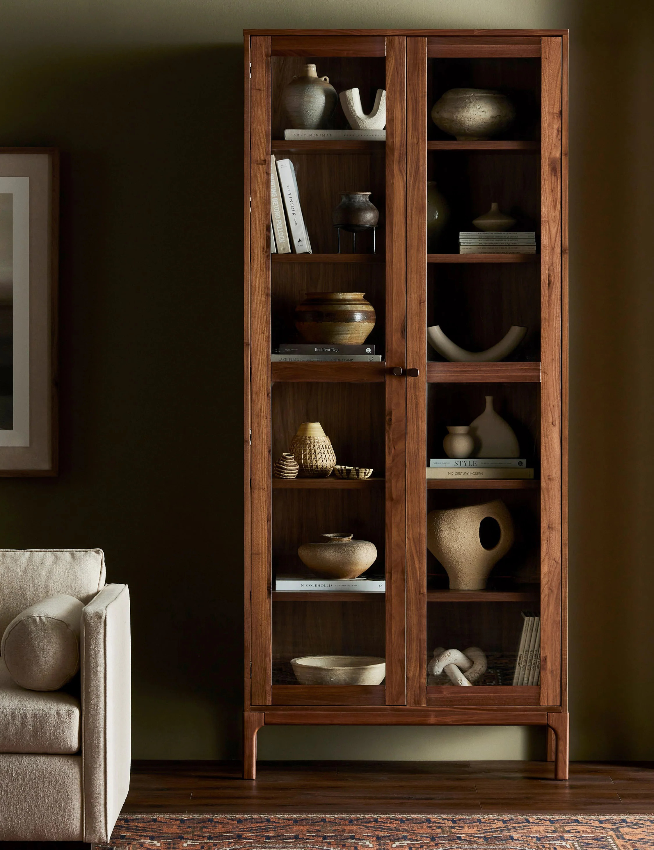 Cameron Curio Cabinet, Brown | Lulu and Georgia 