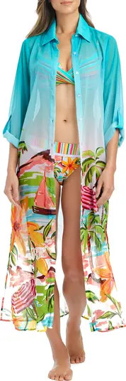 Long Sleeve Cover-Up Shirtdress | Nordstrom