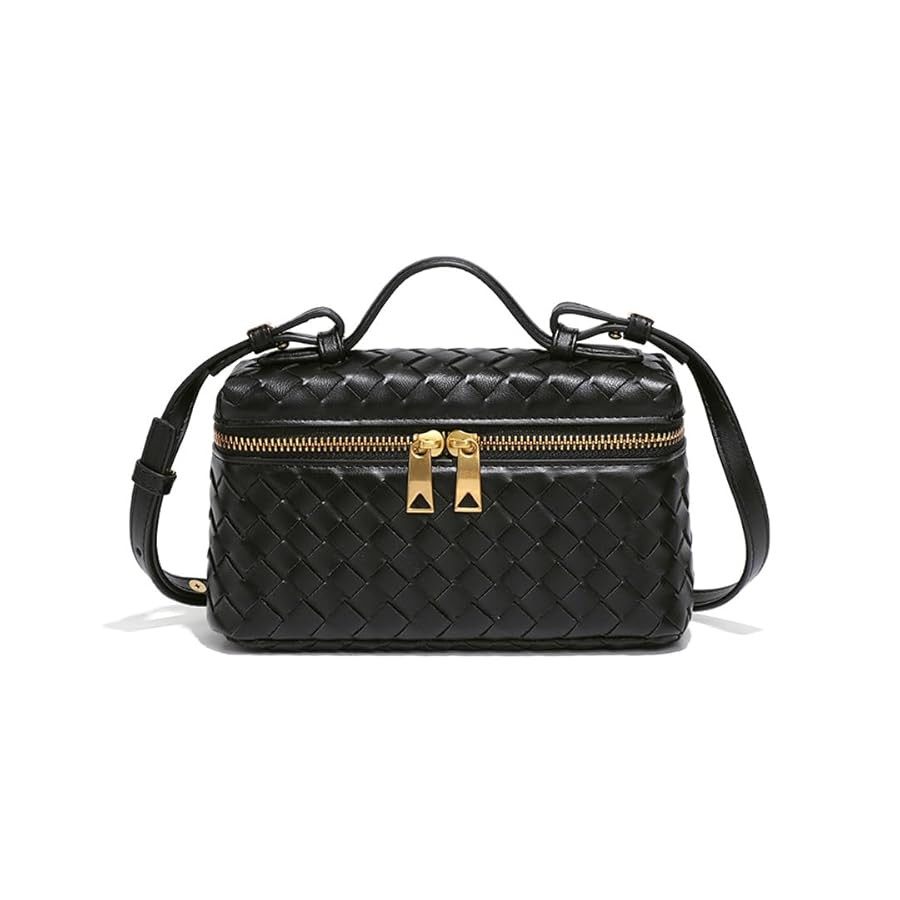 Trendy Women Woven Square Box Bags Mini PU Leather Top-Handle Tote Handbag Crossbody Purse Cute S... | Amazon (CA)