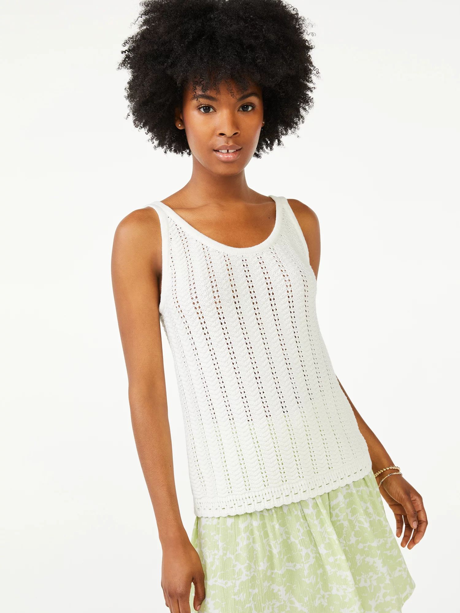 Scoop Women's Sweater Tank Top with Scallop Hem | Walmart (US)
