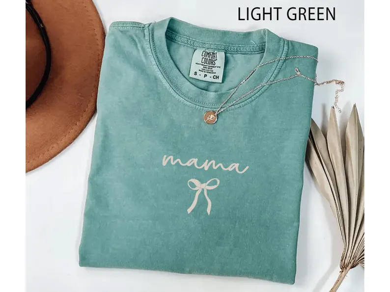 Mama Bow Comfort Colors Shirt, Minimalist Mom T-shirt, Mother’s Day Gift, Cute Bow Graphic Tee ... | Etsy (US)