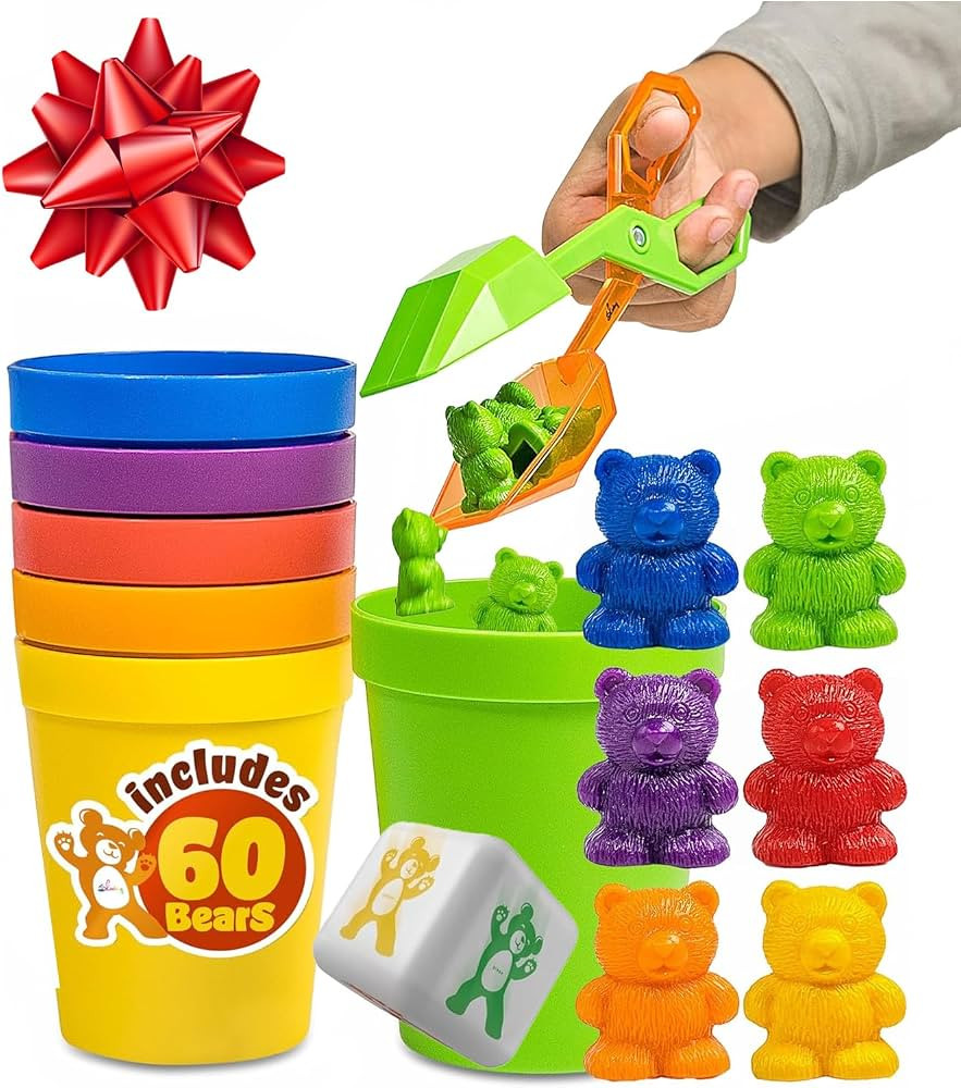 Skoolzy Counting Bears and Stacking Cups, Math Learning Educational Toys for Toddlers 1-3 and Abo... | Amazon (US)