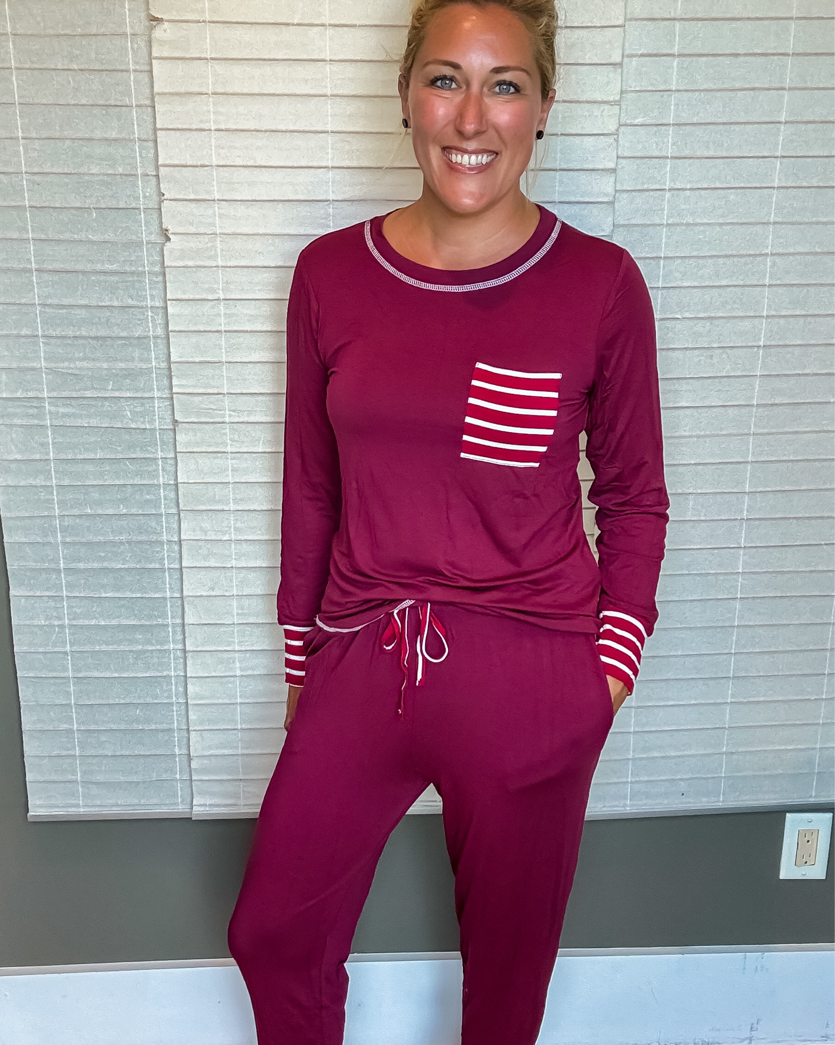 Super soft PJs are the best and these are at the top of our list! How cute are those striped pockets?! 

#LTKOver40