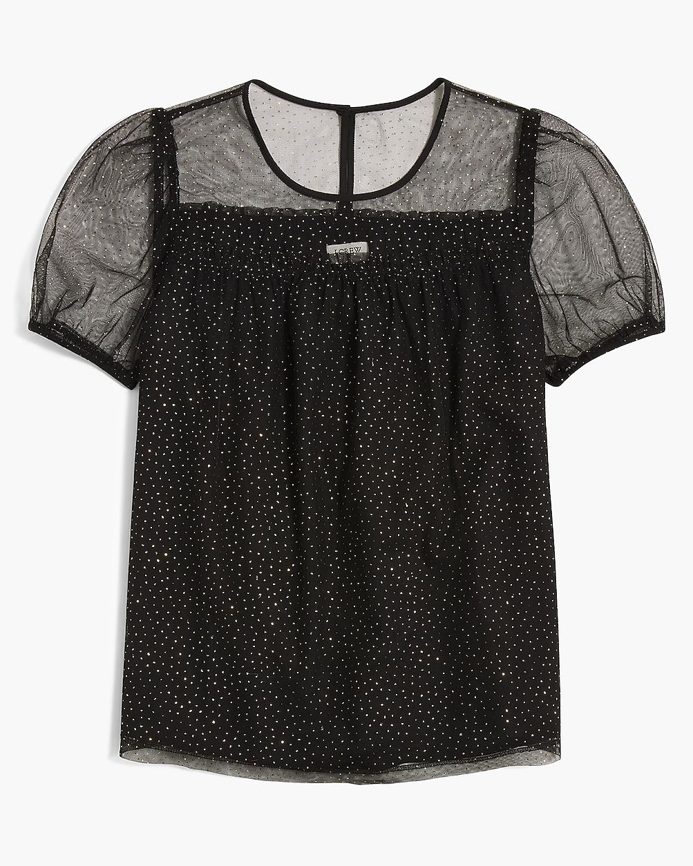 Sparkle puff-sleeve tulle top | J.Crew Factory