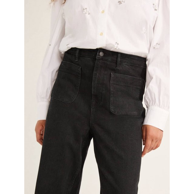 Free Assembly Women's and Women's Plus Patch Pocket Wide Leg Jeans, 32” Inseam, Sizes 0-28W - W... | Walmart (US)