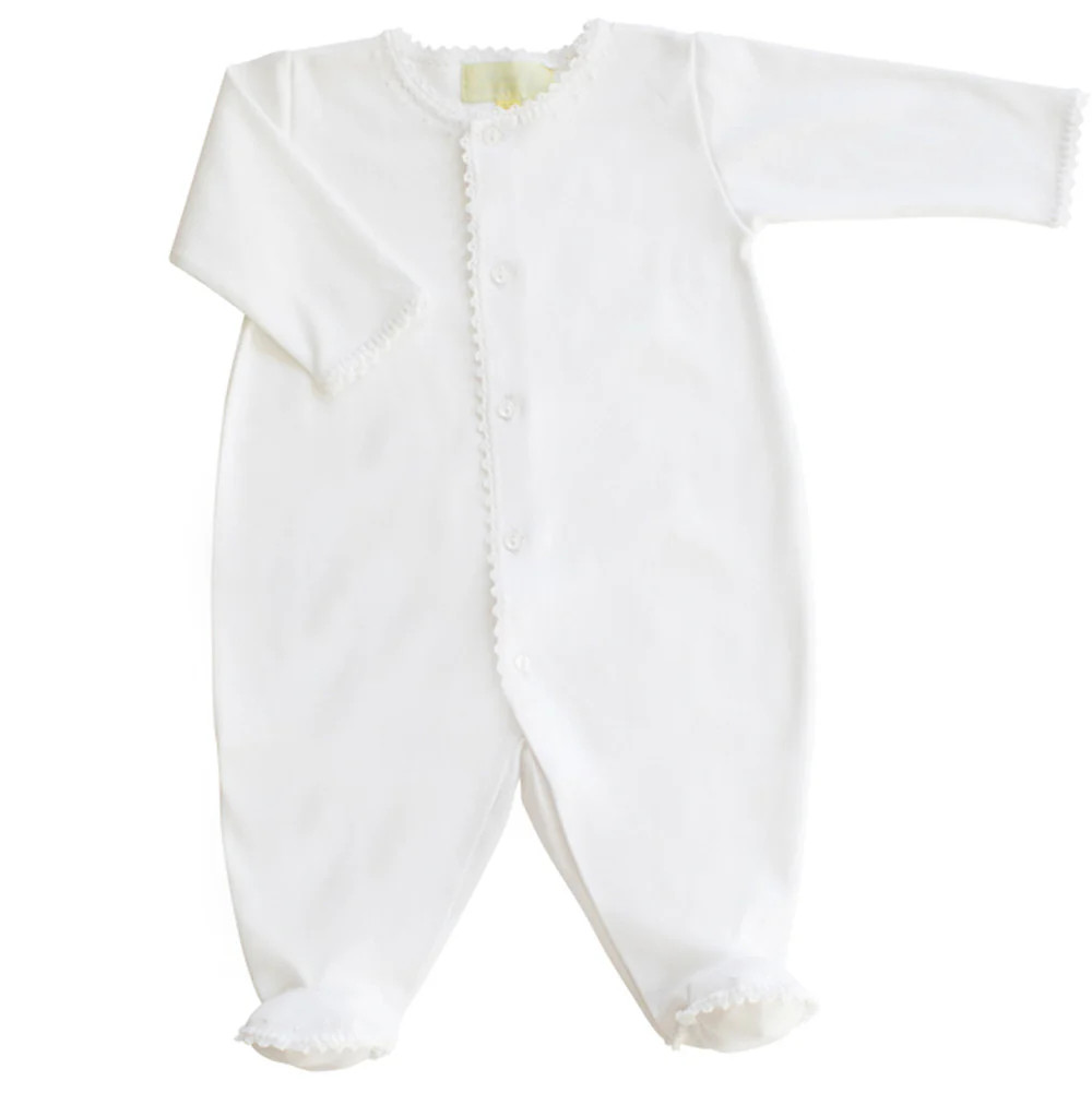 Pixie Lily White Jersey Footie Romper | JoJo Mommy