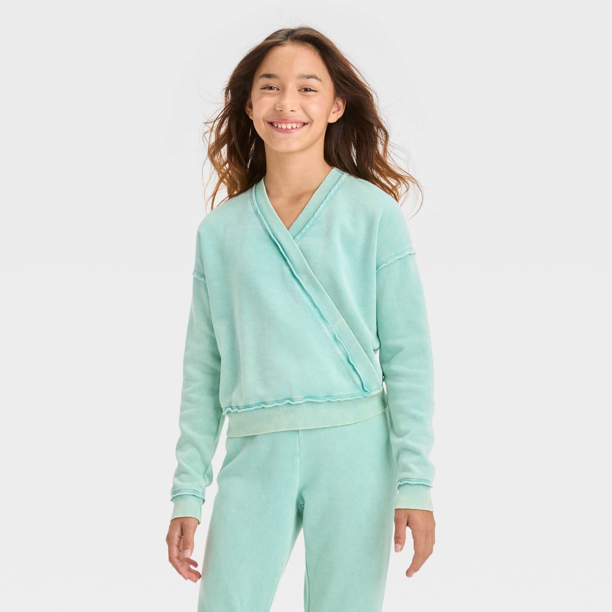 Girls' Washed Fleece Pullover Sweatshirt - art class™ | Target