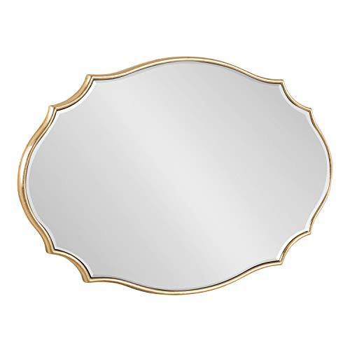 Kate and Laurel Leanna Modern Scalloped Wall Mirror, 18 x 24, Gold, Glam Oval Mirror for Wall | Amazon (US)