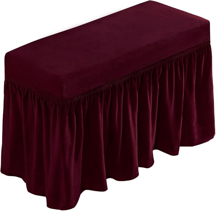NICEEC Spandex Piano Bench Seat Cover Ottoman Cover Rectangular with Skirt | Amazon (US)