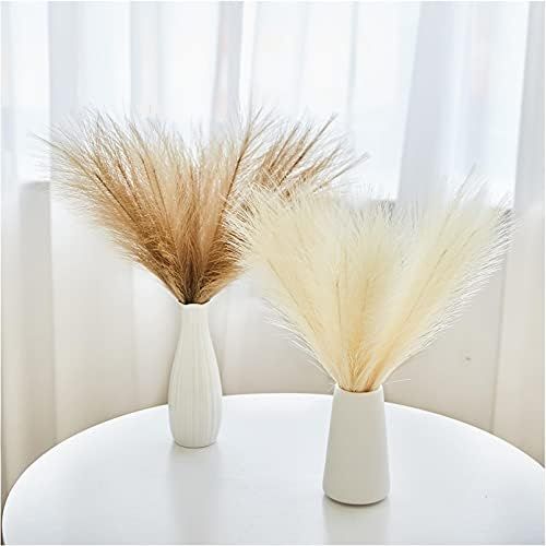 Casmile Pampas-Grass Decor-Branches Artificial for Vase - 6pcs 17.7” White and Brown Faux Pampa... | Amazon (US)