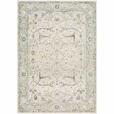 Hauteloom Aviva Living Room, Bedroom Area Rug - Traditional - Taupe, Off White, Dusty Sage - 5' x 7'5" | Target