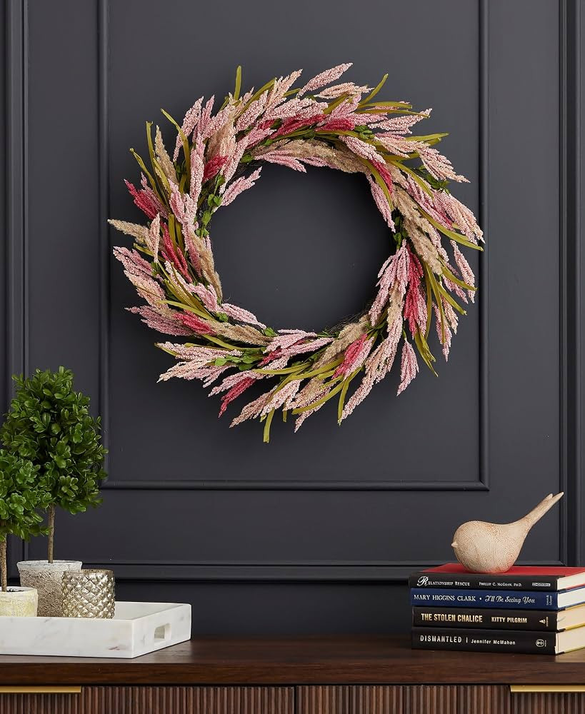 26 inch Coralie Wreath, Spring Summer Home Décor, Artificial Pink Astilbe Indoor Decoration, Fro... | Amazon (US)
