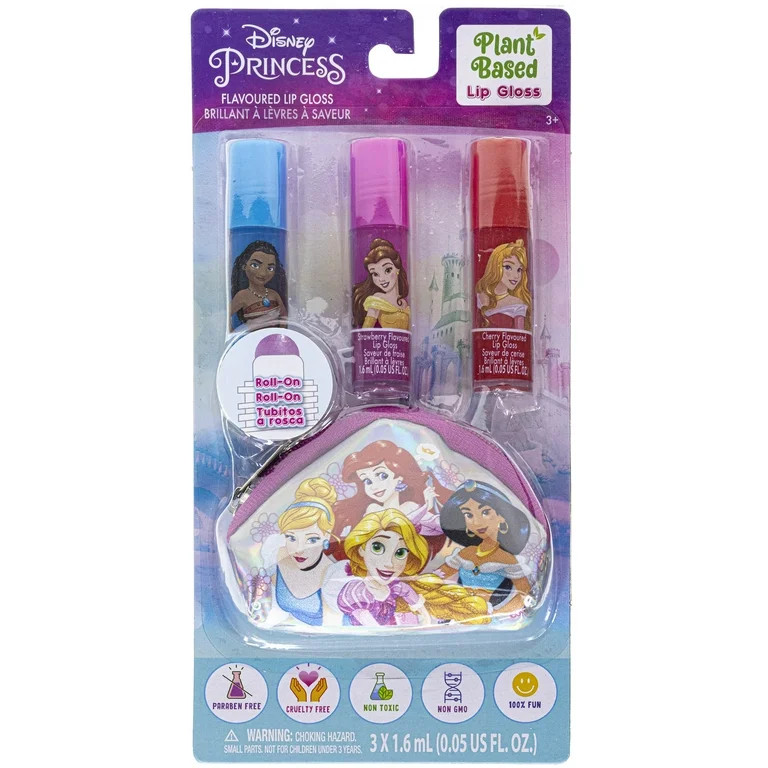 Disney Princess 3 Pack Multi-color Lip Gloss with Mini Purse, by Townley Girl | Walmart (US)