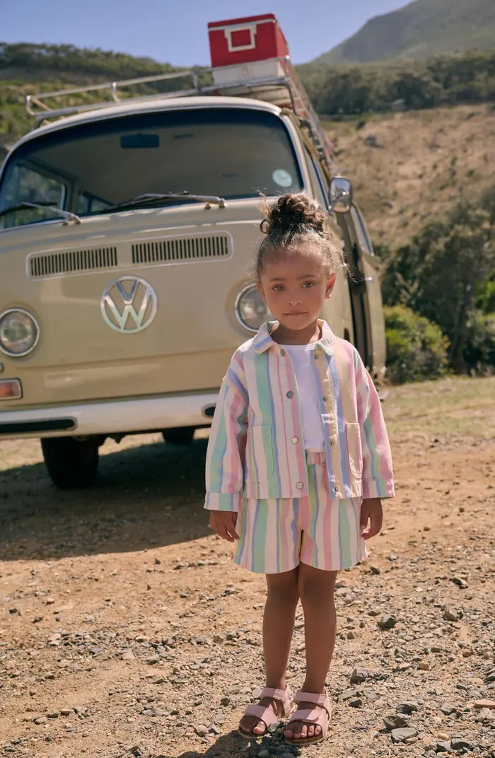 NEXT Kids' Stripe Cotton Snap-Up Jacket & Shorts Set | Nordstrom | Nordstrom