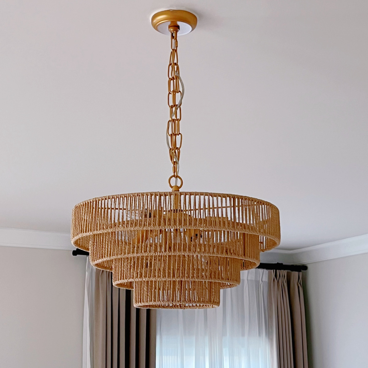 Woven Rattan Pendant light. It looks so good in the bedroom! 

#LTKhome