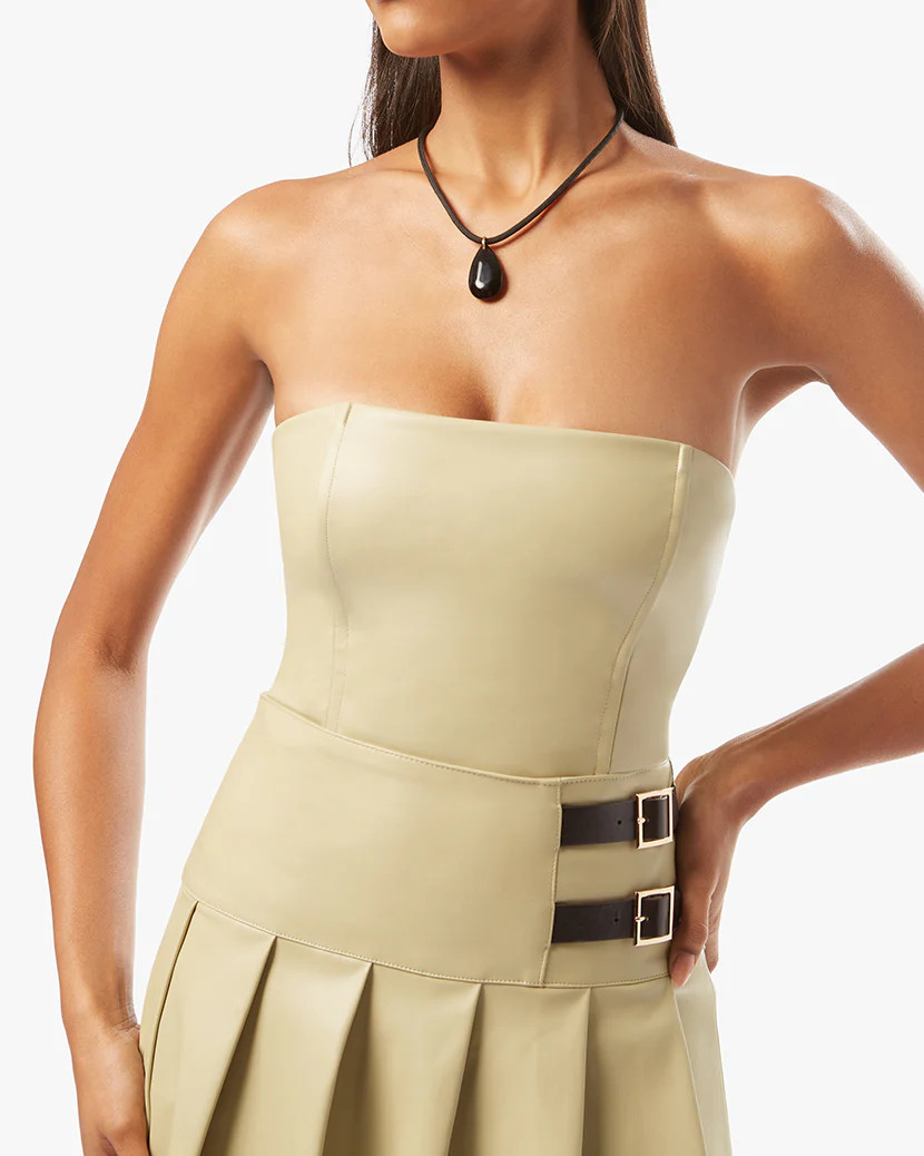 Vegan Leather Fitted Tube Top | We Wore What