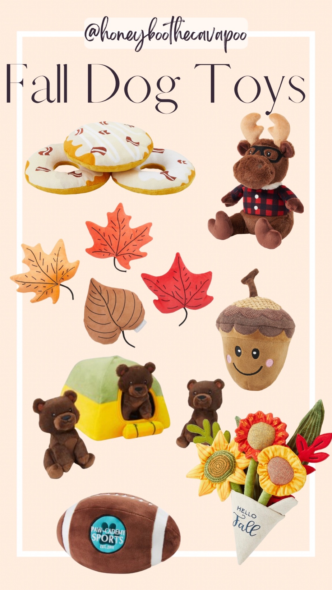 #ltkdog #dogtoy #fall #acorn #moose #foliage #football #maple #donut #ltkpets 

#LTKSeasonal #LTKfamily