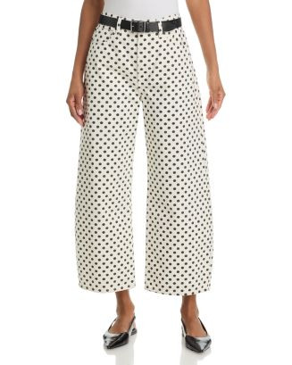 FRAME The Bow High Rise Crop Jeans in White Polka Dot | Bloomingdale's Women | Bloomingdale's (US)