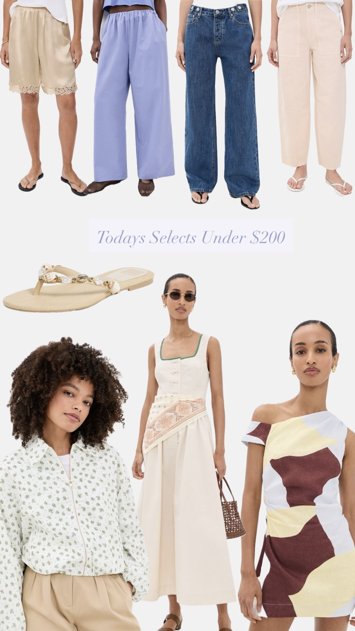 Today's Shopbop summer selects under $200 — daily edit cover from Found by Em