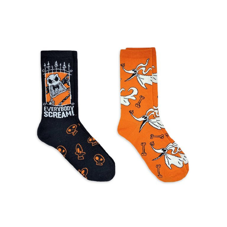 Nightmare Before Christmas Halloween Women's Crew Socks, 2-Pack, Size 4-10 | Walmart (US)