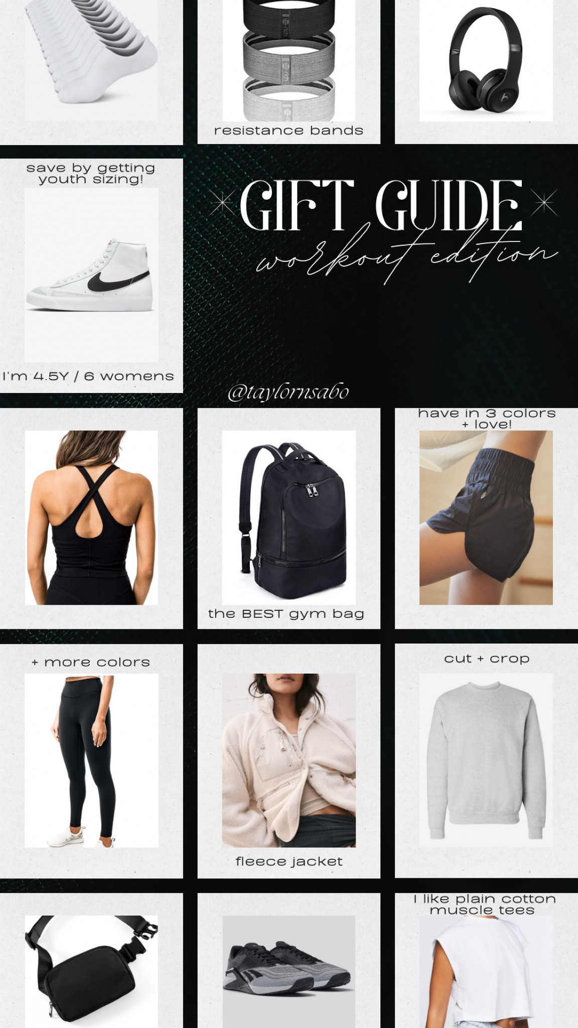 Gift Guide workout edition!👟

#giftguide #workout #athleticwear #gymoutfits 

#LTKSeasonal #LTKHoliday