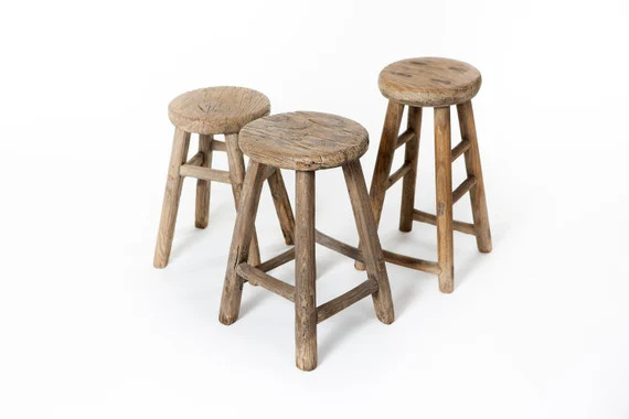 Chinese Antique Round Wooden Stool 4 Legs  Unique Pieces | Etsy | Etsy (US)