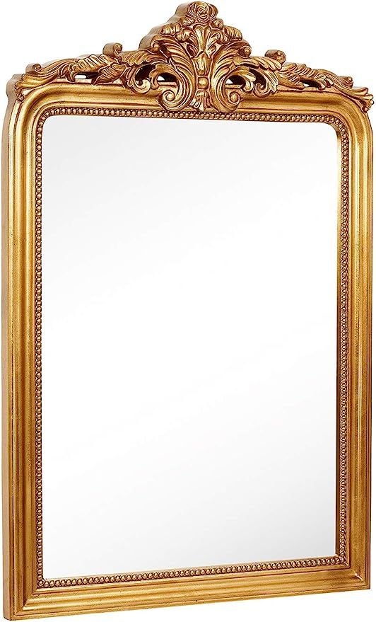 Hamilton Hills Top Gold Baroque Wall Mirror | Rich Old World Feel Framed Beveled Elegant Glass Mi... | Amazon (US)