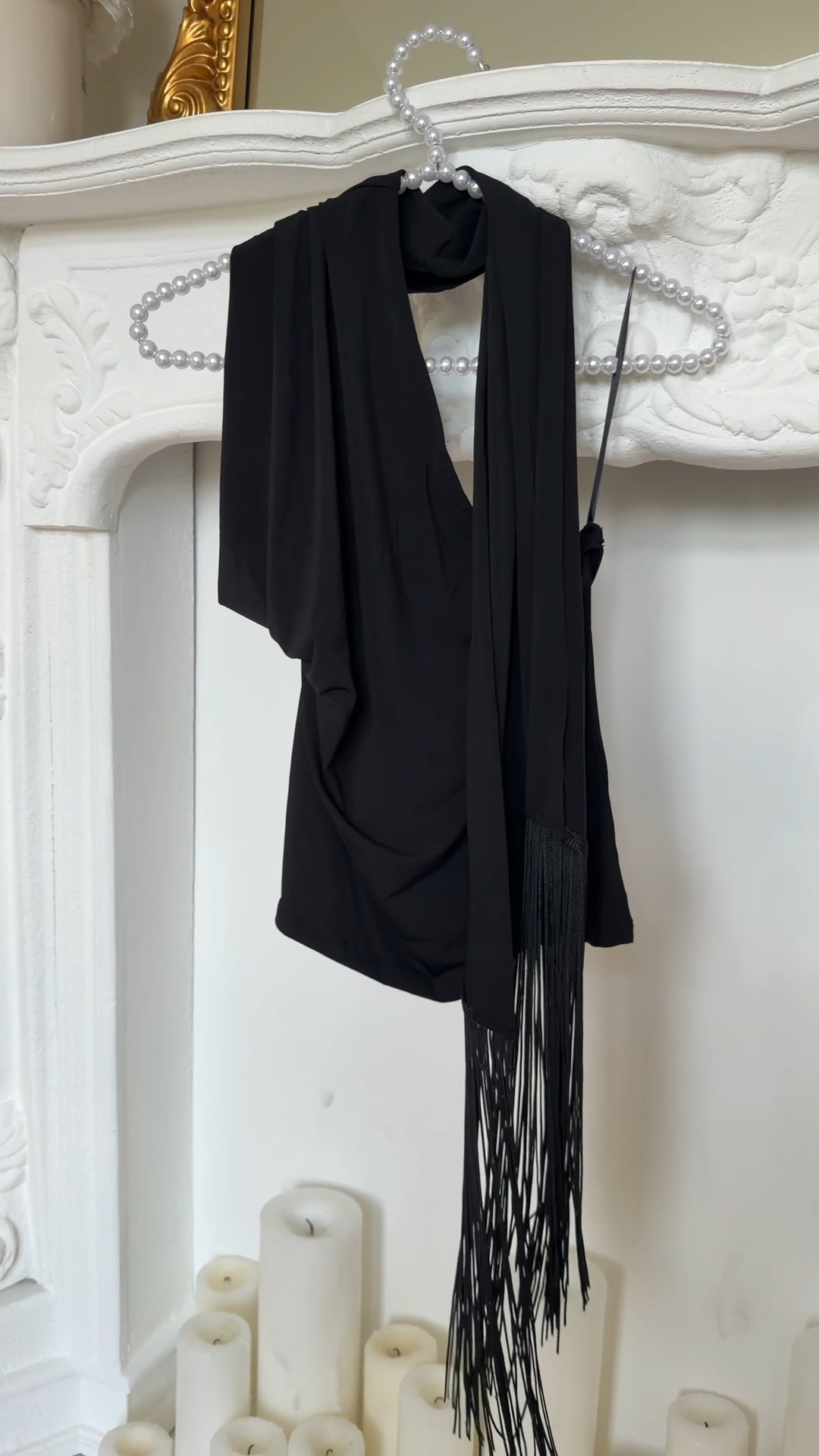 I just got this black fringe scarf top, and the price is great. I also picked up a white silk scarf with fringes as well that I linked below. Spring trends, outfit, ideas, accessories, Easter, date night, look for less, affordable fashion.

#LTKOver40