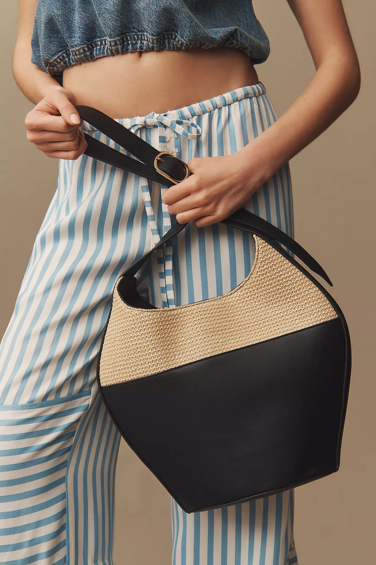 Raffia Mix Bucket Tote | Anthropologie (US)