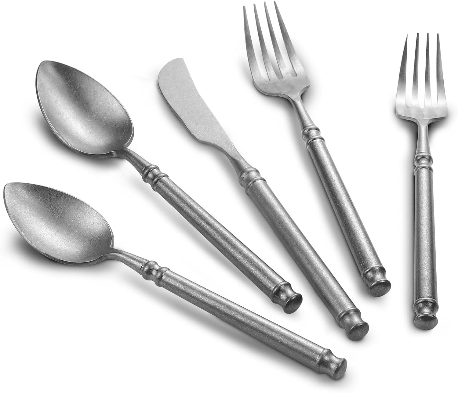 Silverware Set Flatware Set 18/10 Stainless Steel Cutlery Set Matte Finished Vintage 20 Pieces Se... | Amazon (US)